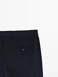 Slim-fit micro-textured trousers