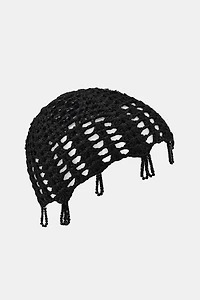 CROCHET SKULLCAP WITH BEADS
