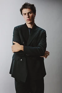 VESTE DE COSTUME CROISÉE AVEC LAINE