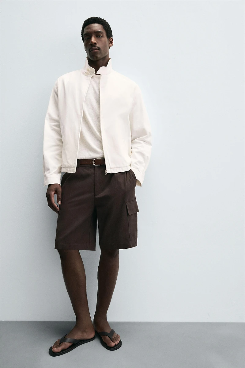 LYOCELL-COTTON CARGO SHORTS