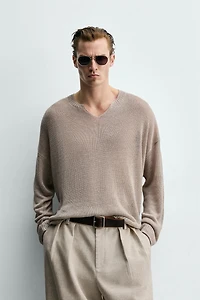 RELAXED FIT JUMPER 100% LINEN