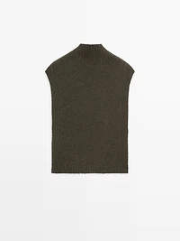 Sleeveless high neck sweater
