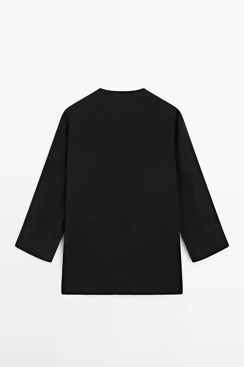 Mini-robe col officier 100 % lin
