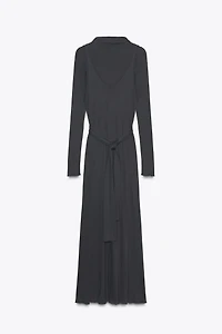 DOUBLE BELT EFFECT TIE DRESS
