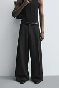 PLEATED WIDE FIT PANTS