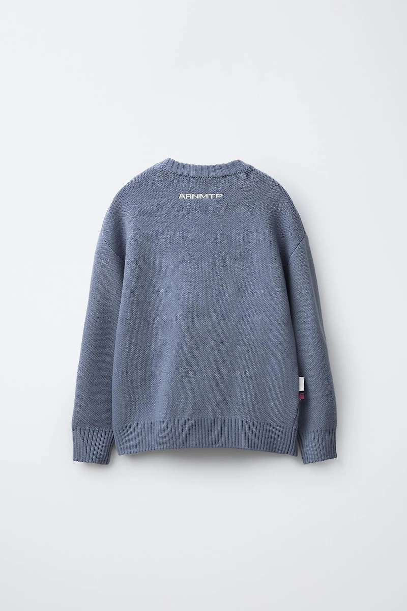 KNIT JUMPER WITH PRINTED TEXT