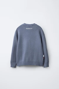 KNIT JUMPER WITH PRINTED TEXT