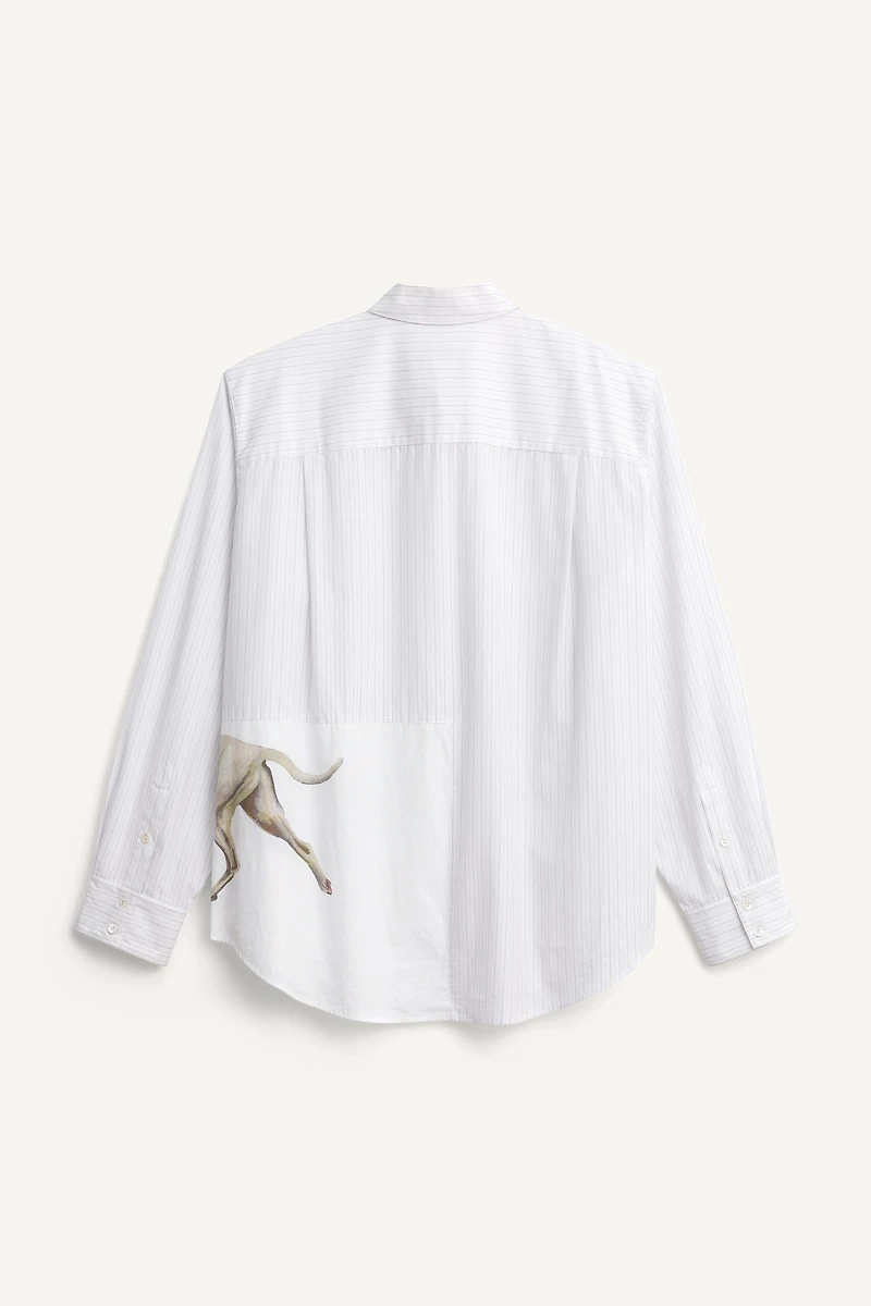 LIMITED EDITION PRINTED PATCHWORK STRIPED SHIRT