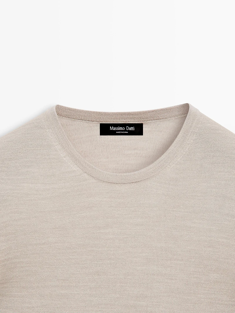 Short sleeve wool blend T-shirt