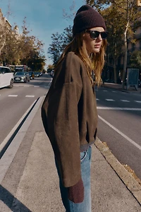 VESTE BOMBER EFFET DAIM