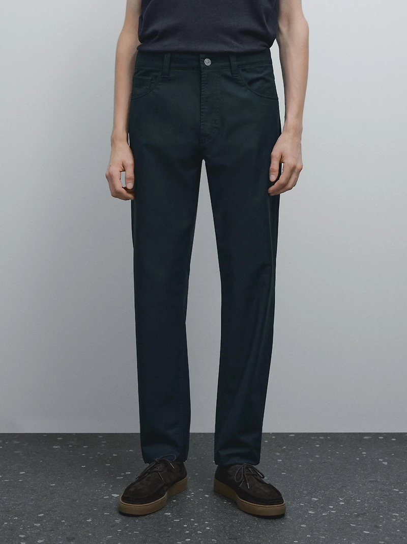 Faux jean tapered fit léger