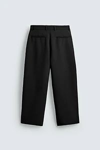 RELAXED FIT PLEATED PANTS
