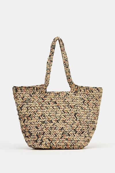 WOVEN BASKET TOTE BAG
