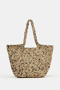 WOVEN BASKET TOTE BAG