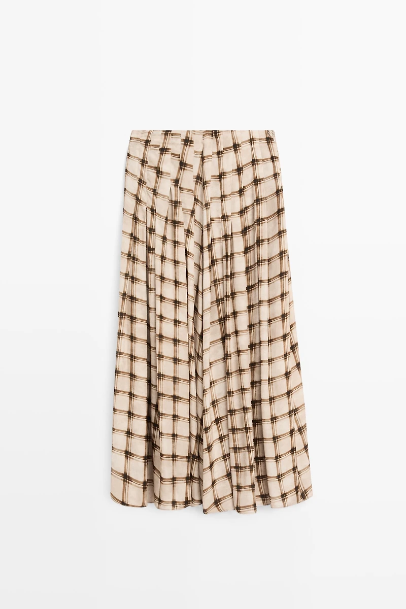 Flowing check midi skirt co-ord