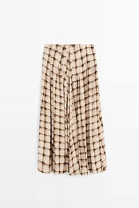 Flowing check midi skirt co-ord