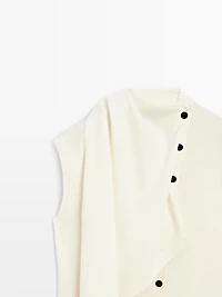 Veste sans manches écharpe 100 % laine