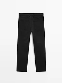 Tapered fit brushed trousers