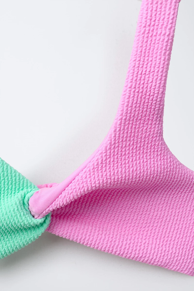 6-14 YEARS/KNOT-TEXTURE BIKINI