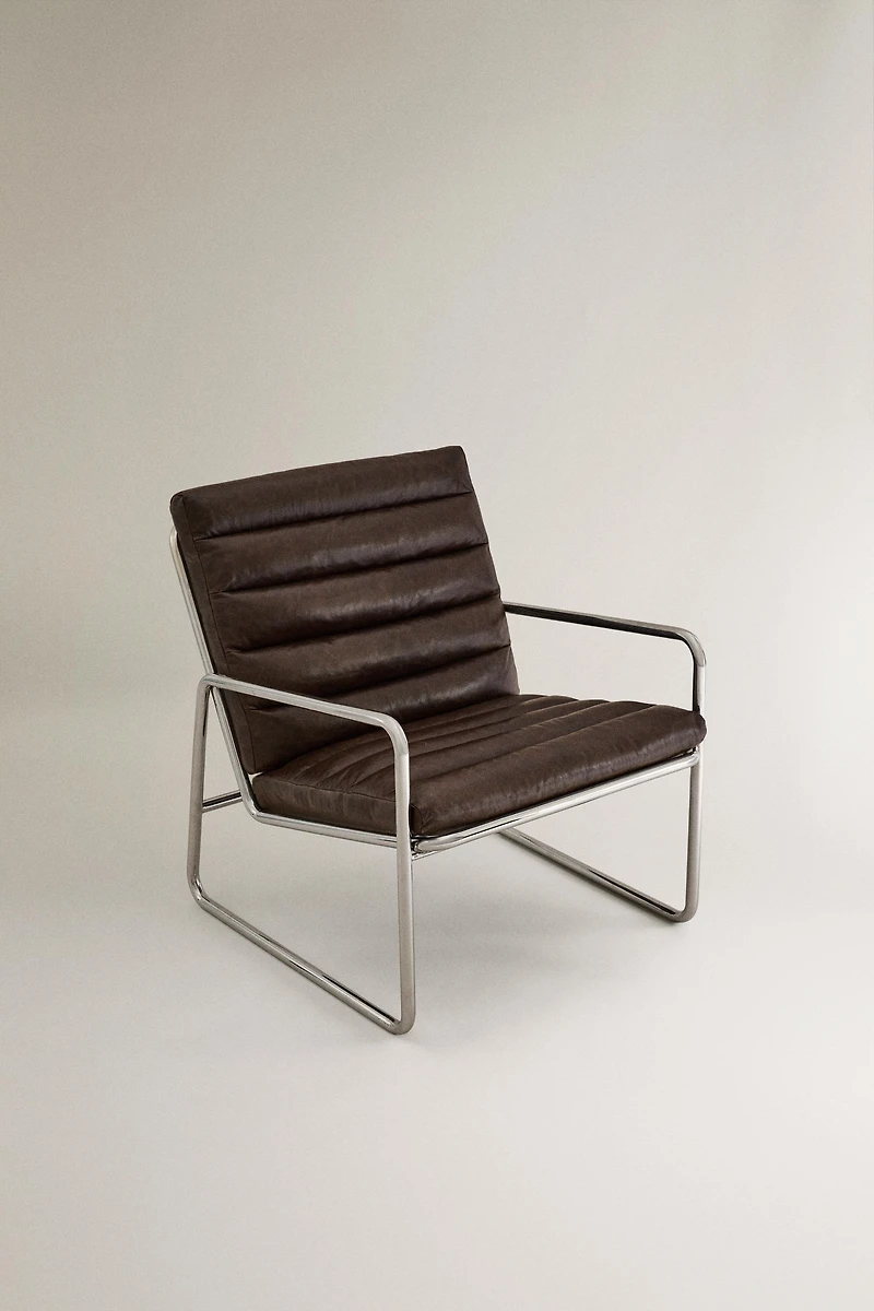 FAUTEUIL MÉTAL ET CUIR