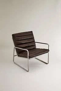 FAUTEUIL MÉTAL ET CUIR