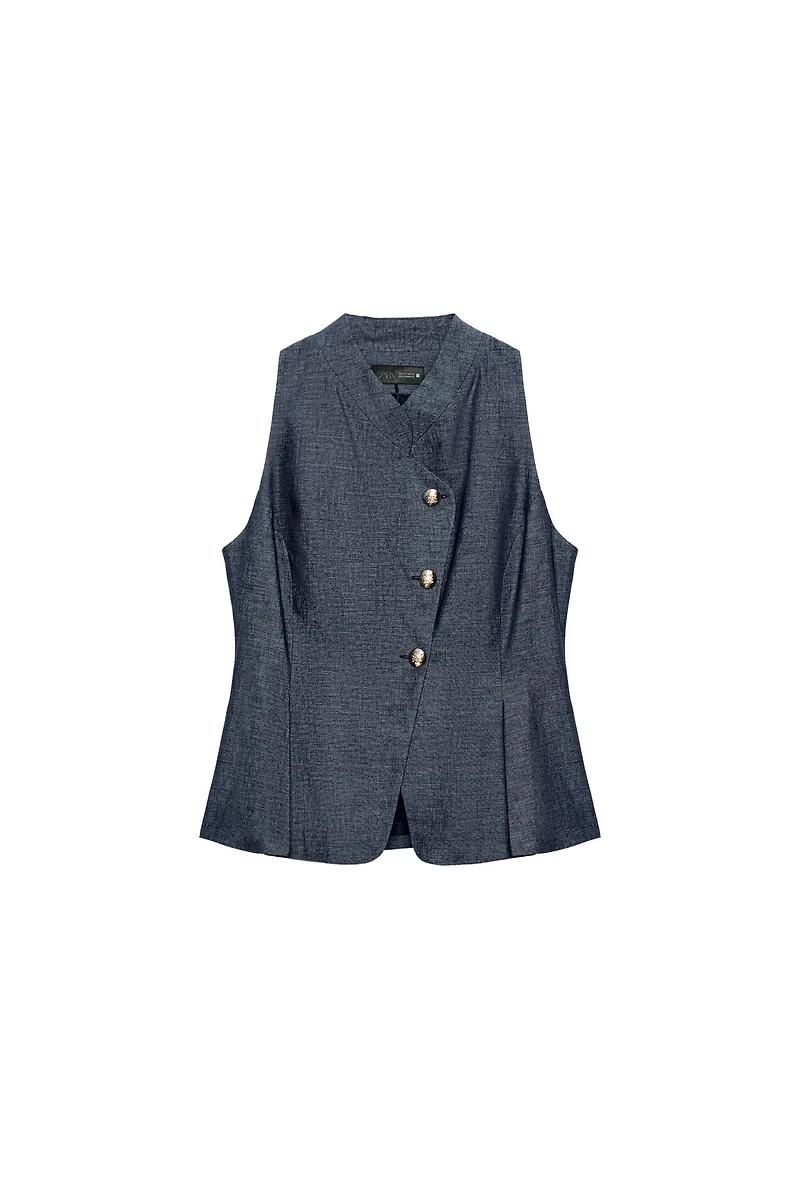 LINEN DOUBLE BREASTED VEST