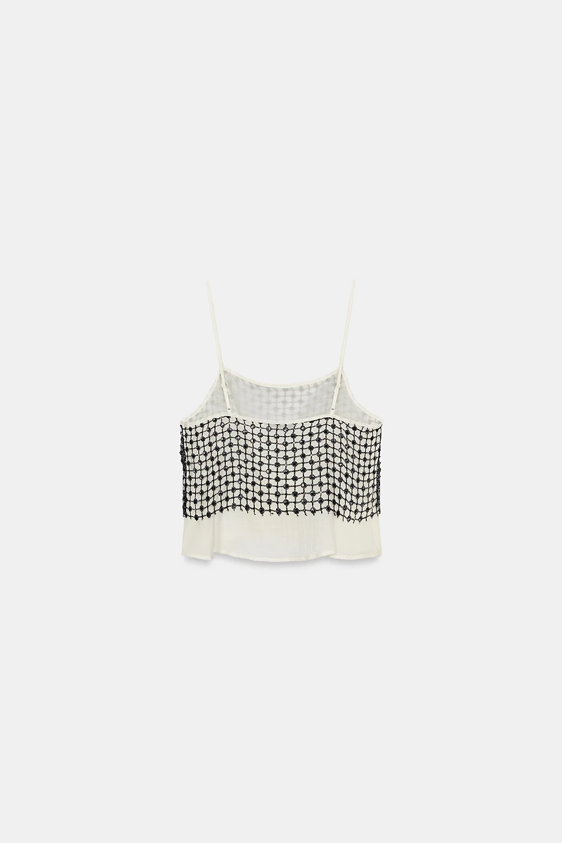 TOP PAILLETTES FIL MÉTALLISÉ