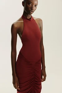 ROBE HALTER AVEC TULLE