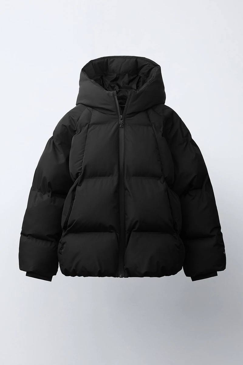 WATER REPELLENT PUFFER HOODIE JACKET