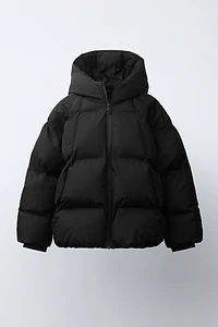 WATER REPELLENT PUFFER HOODIE JACKET