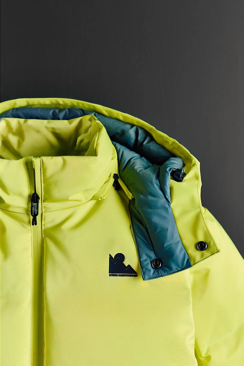 DOWN JACKET WITH REMOVABLE HOODIE, WATER RESISTANT AND WINDPROOF RECCO® SYSTEM SKI COLLECTION