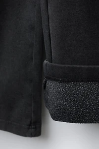 WASHED EFFECT WIDE LEG PANTS