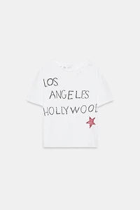 RIPPED TEXT T-SHIRT