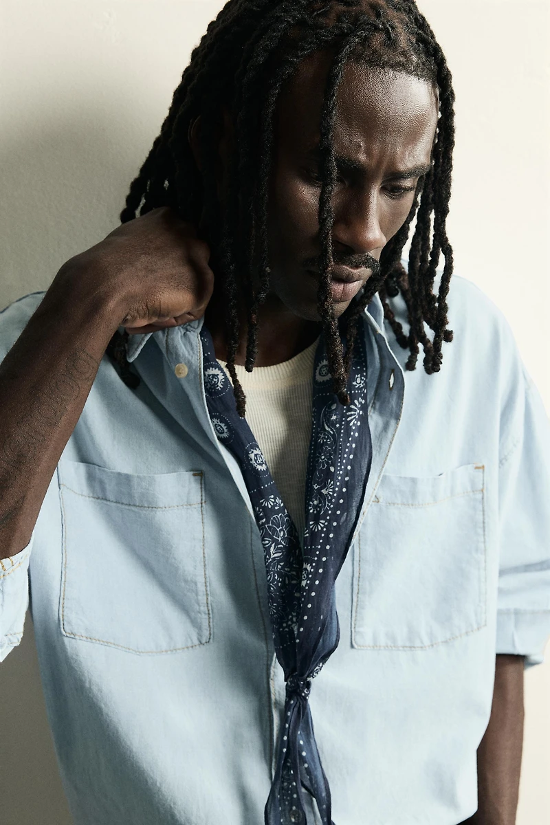 LONG PATCHWORK PRINT BANDANA