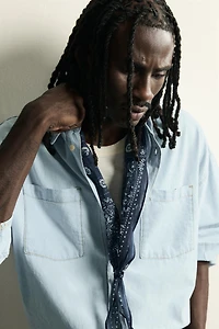 LONG PATCHWORK PRINT BANDANA