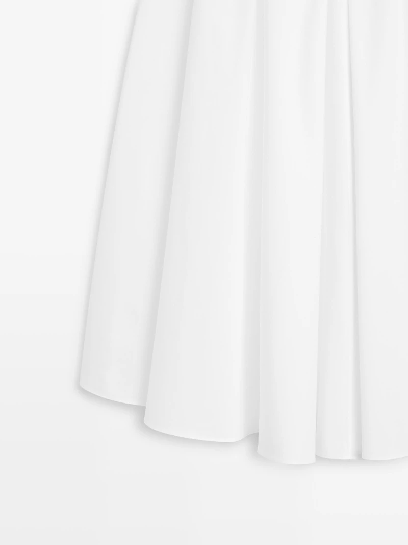 Midi skirt with belt loop details