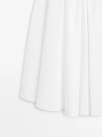 Midi skirt with belt loop details