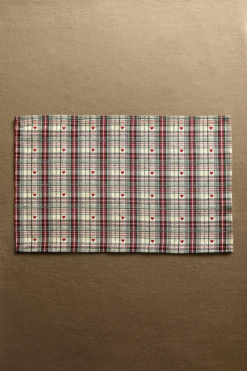 SET DE TABLE FIL TEINTÉ CŒUR NOËL (LOT DE 2)