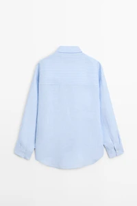 Flowing striped 100% linen shirt