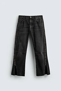 FLARE FIT ZIPPER JEANS