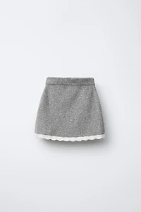CROCHET TRIM KNIT SKIRT