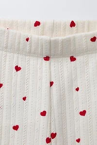 HEART PRINT BODYSUIT AND LEGGINGS SET