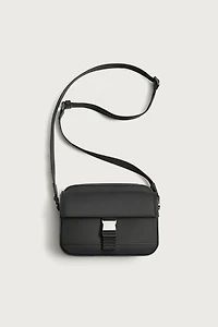 RUBBERIZED CROSSBODY BAG WITH BUCKLE