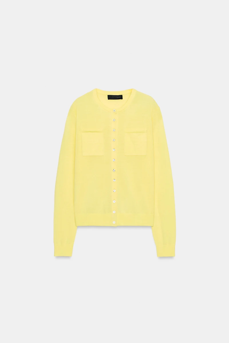 WOOL CARDIGAN WITH POCKETS