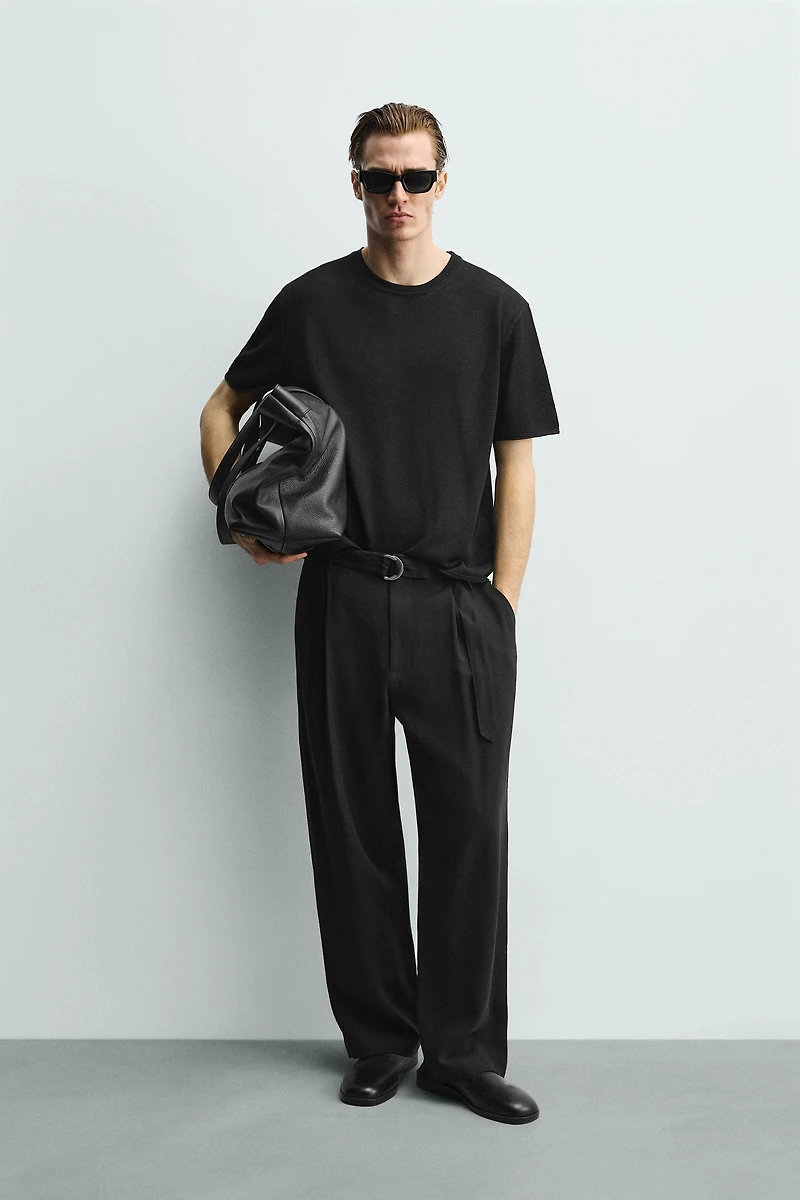 VISCOSE BLEND KNIT T-SHIRT