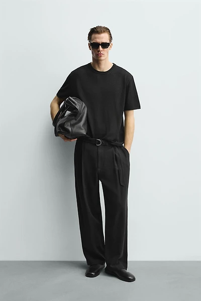 VISCOSE BLEND KNIT T-SHIRT