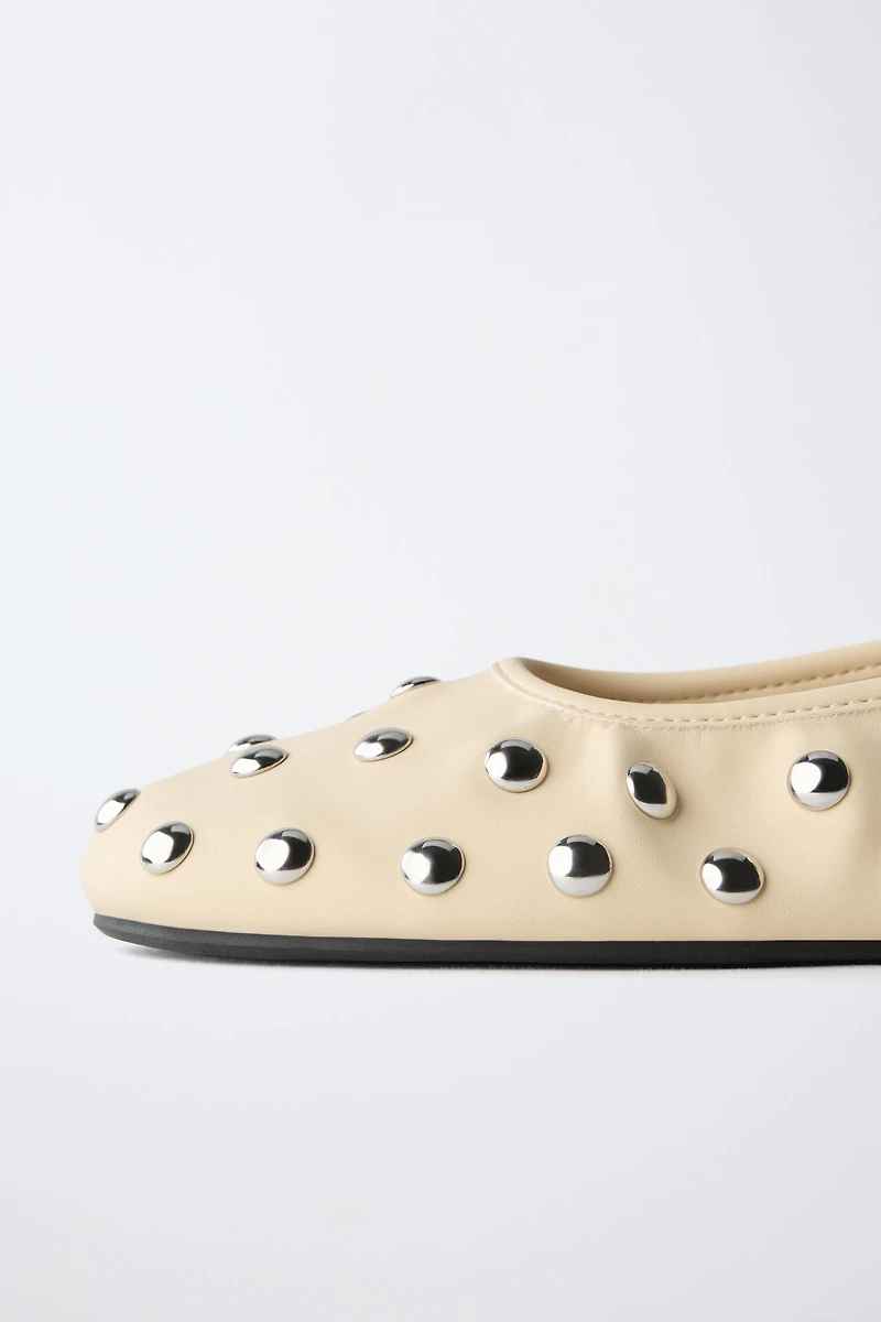 STUDDED BALLET FLATS