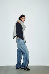 JEAN TRF BAGGY TAPERED TAILLE BASSE