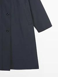 High neck technical trench coat