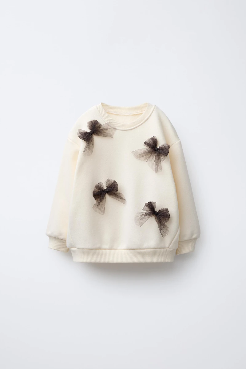 TULLE BOW SWEATSHIRT